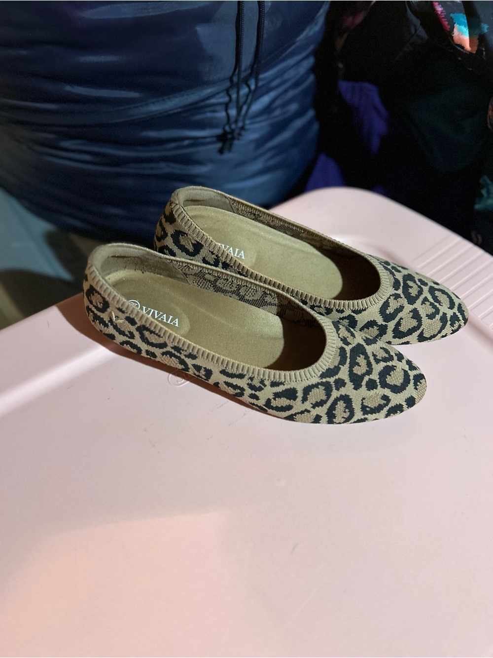 VIVAIA Leopard Print Ballet Flats in Tan & Black